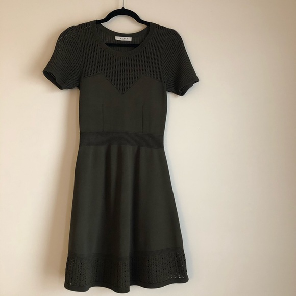 Sandro Dresses & Skirts - Sandro Army Green Open Knit Dress
